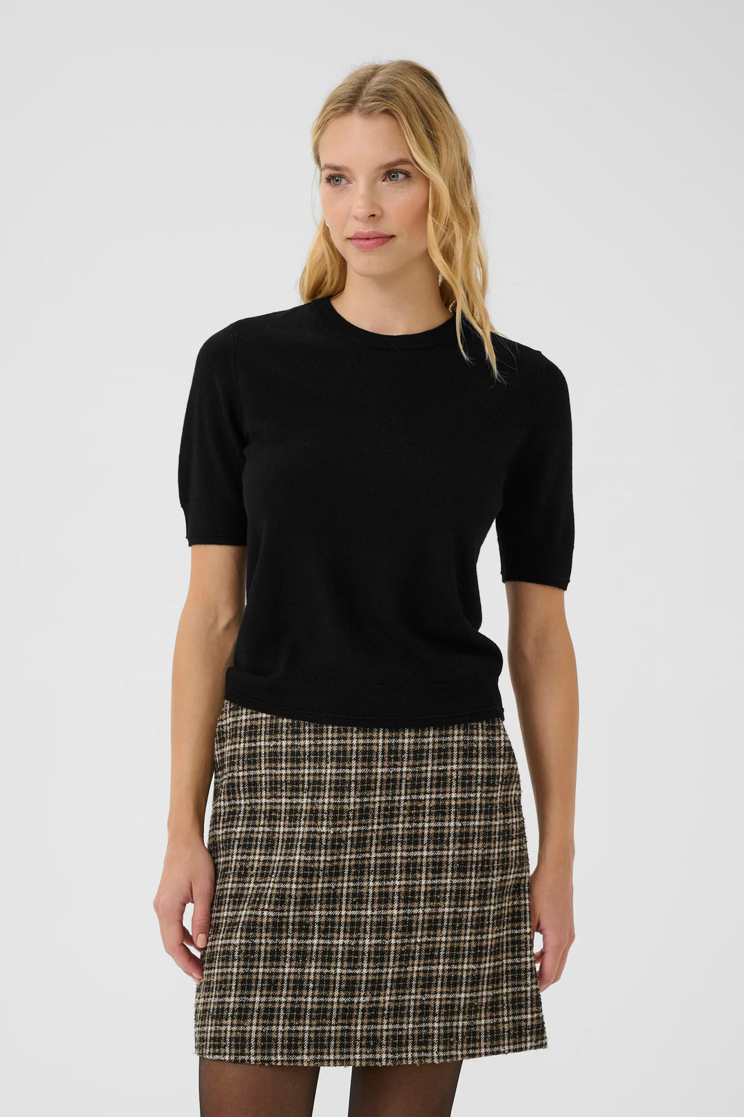 NATANYA SHORT SLEEVE SWEATER (BLACK) - PART TWO