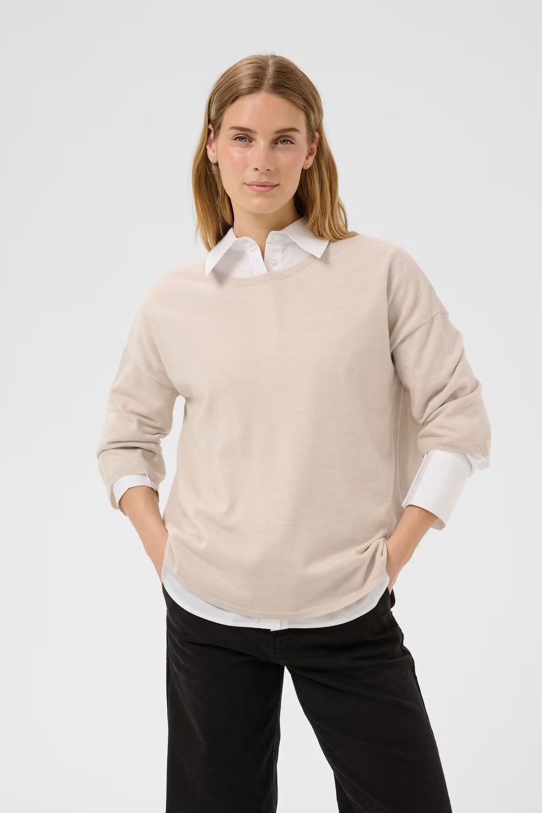 DANU RELAXED WOOL PULLOVER (NATURAL MELANGE) - PART TWO