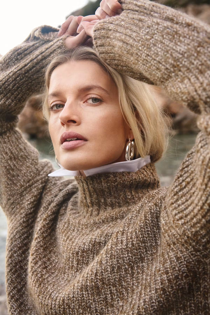 CIMINA FRINGE PULLOVER (BROWN MOULINE) - PART TWO
