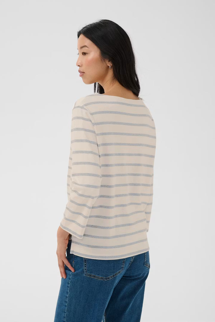 NELA BOATNECK TOP (EGGNOG GREY STRIPE) - PART TWO