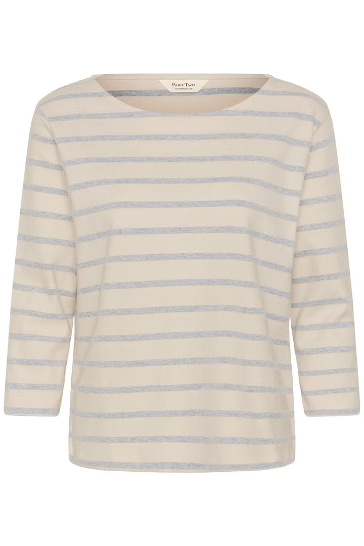 NELA BOATNECK TOP (EGGNOG GREY STRIPE) - PART TWO