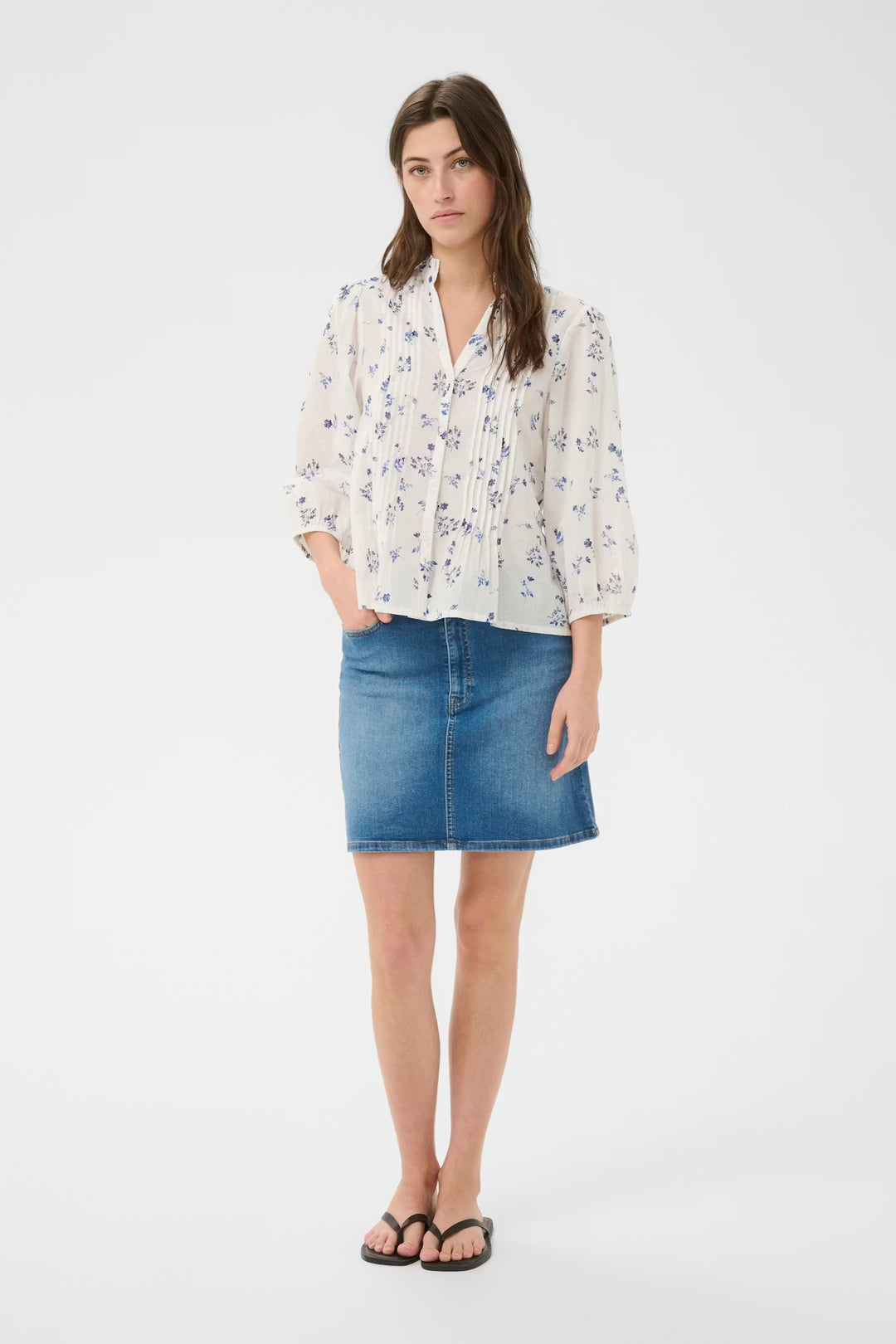 BRITH FLORAL BLOUSE (BRIGHT WHITE)
