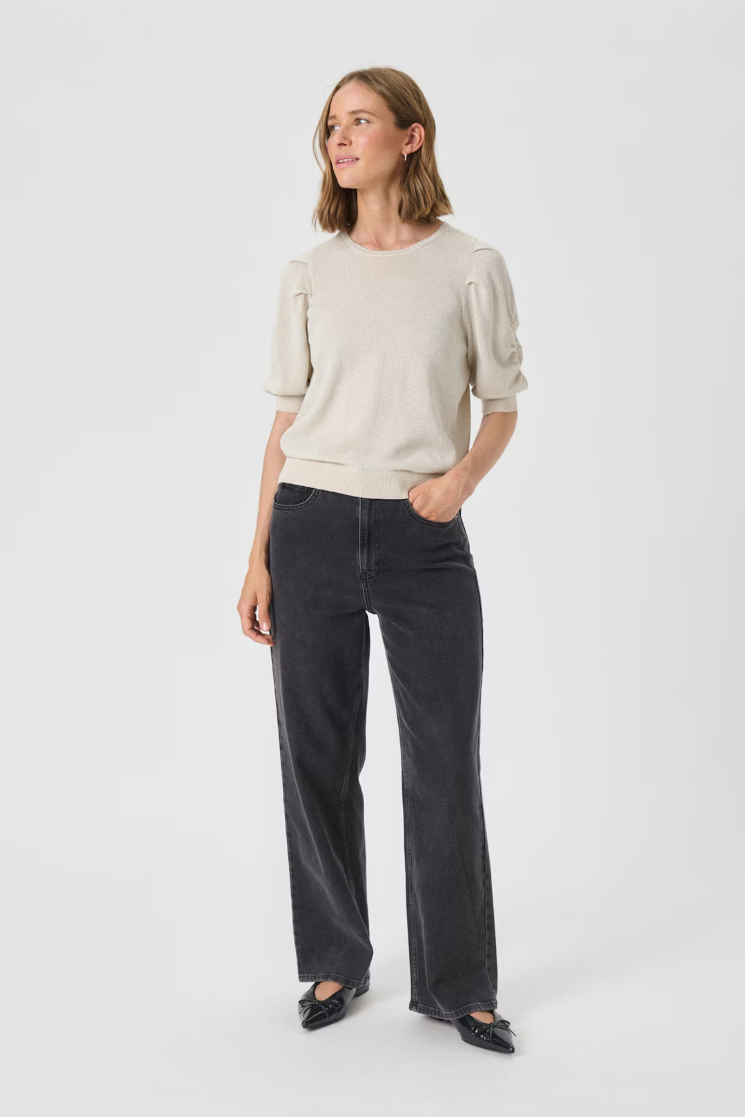 VARAIA PULLOVER BLOUSE (WHITECAP GREY)- PART TWO