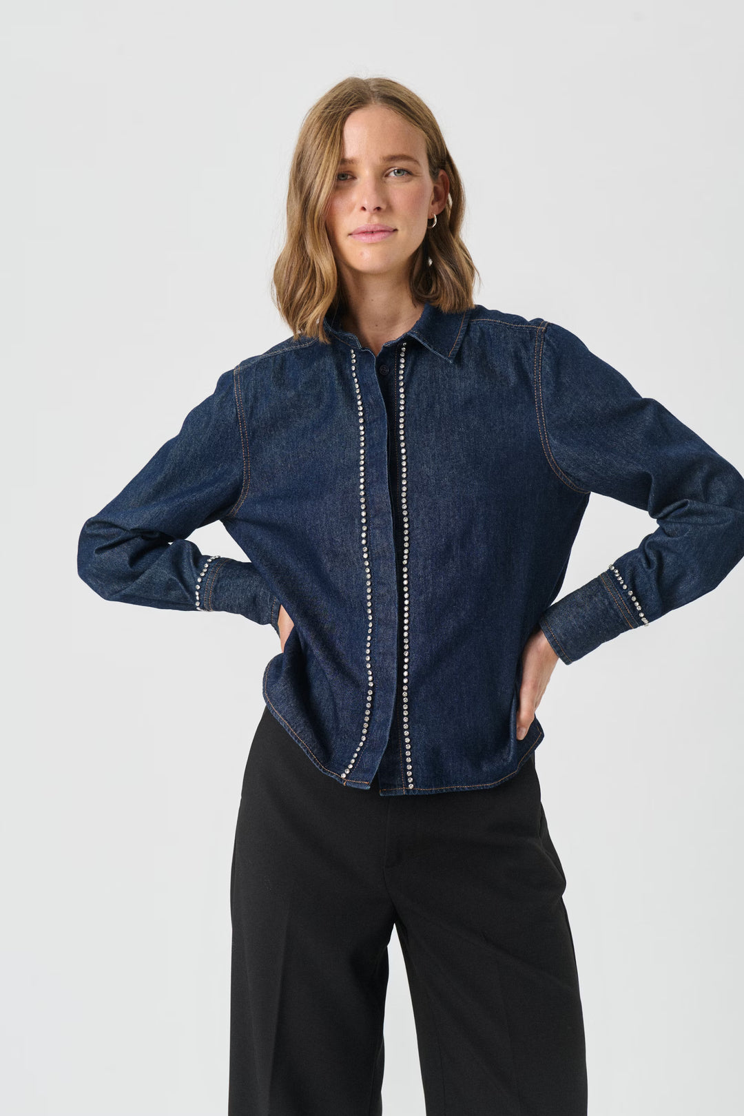 ULRIKKE DENIM SHIRT WITH RHINESTONES - PART TWO