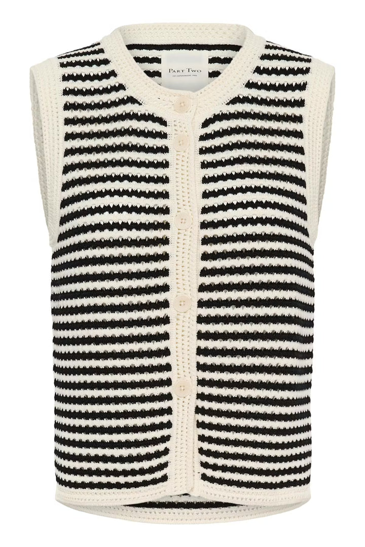 BROOKI CROCHET VEST (BLACK AND WHITE) - PART TWO