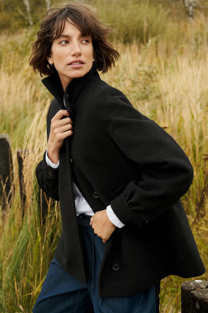 CECILIA WOOL COAT (BLACK) - PART TWO