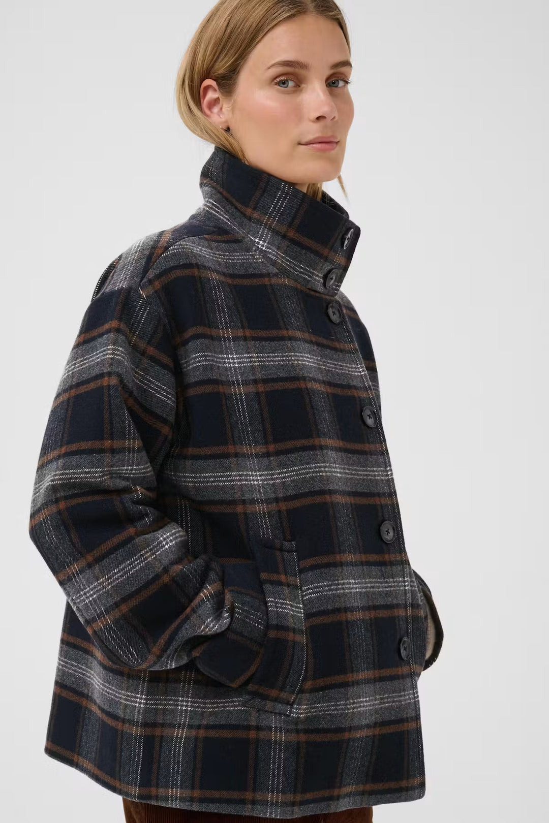 CELLY PLAID JACKET (DARK NAVY CHECK) - PART TWO