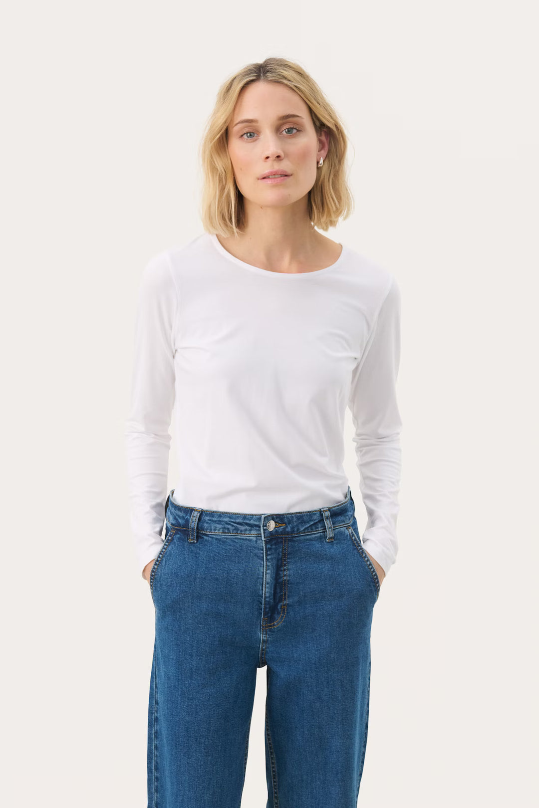 NEMAJAS LONG SLEEVE T-SHIRT (BRIGHT WHITE) - PART TWO