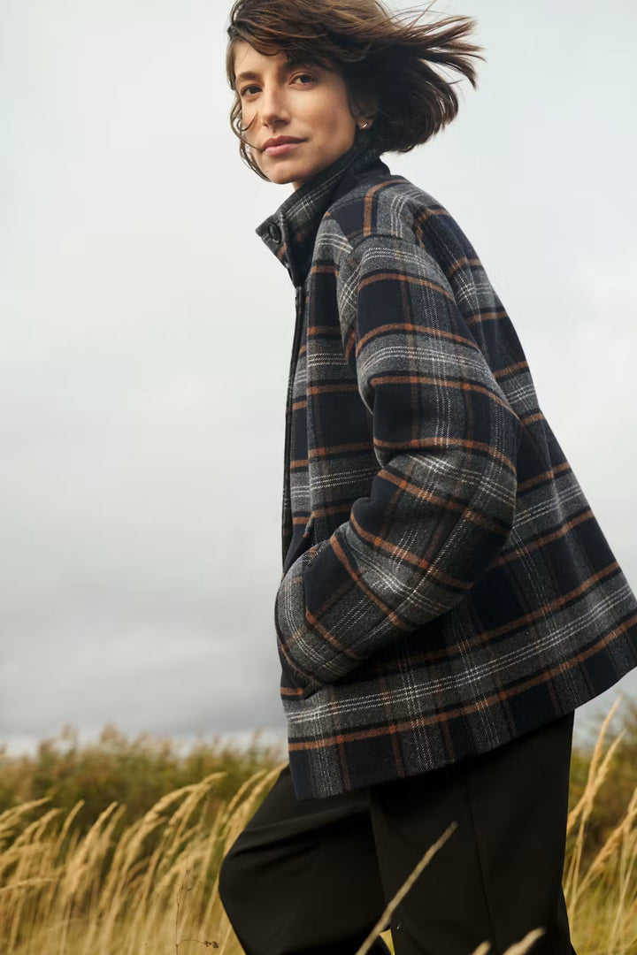 CELLY PLAID JACKET (DARK NAVY CHECK) - PART TWO