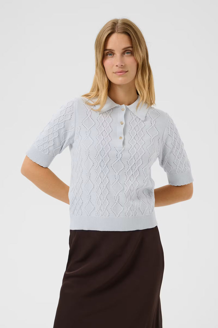 CINIA KNIT POLO (GREY DAWN) - PART TWO
