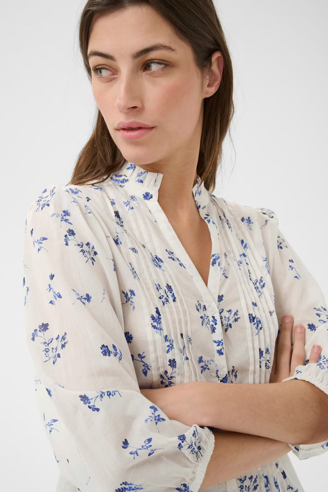 BRITH FLORAL BLOUSE (BRIGHT WHITE)