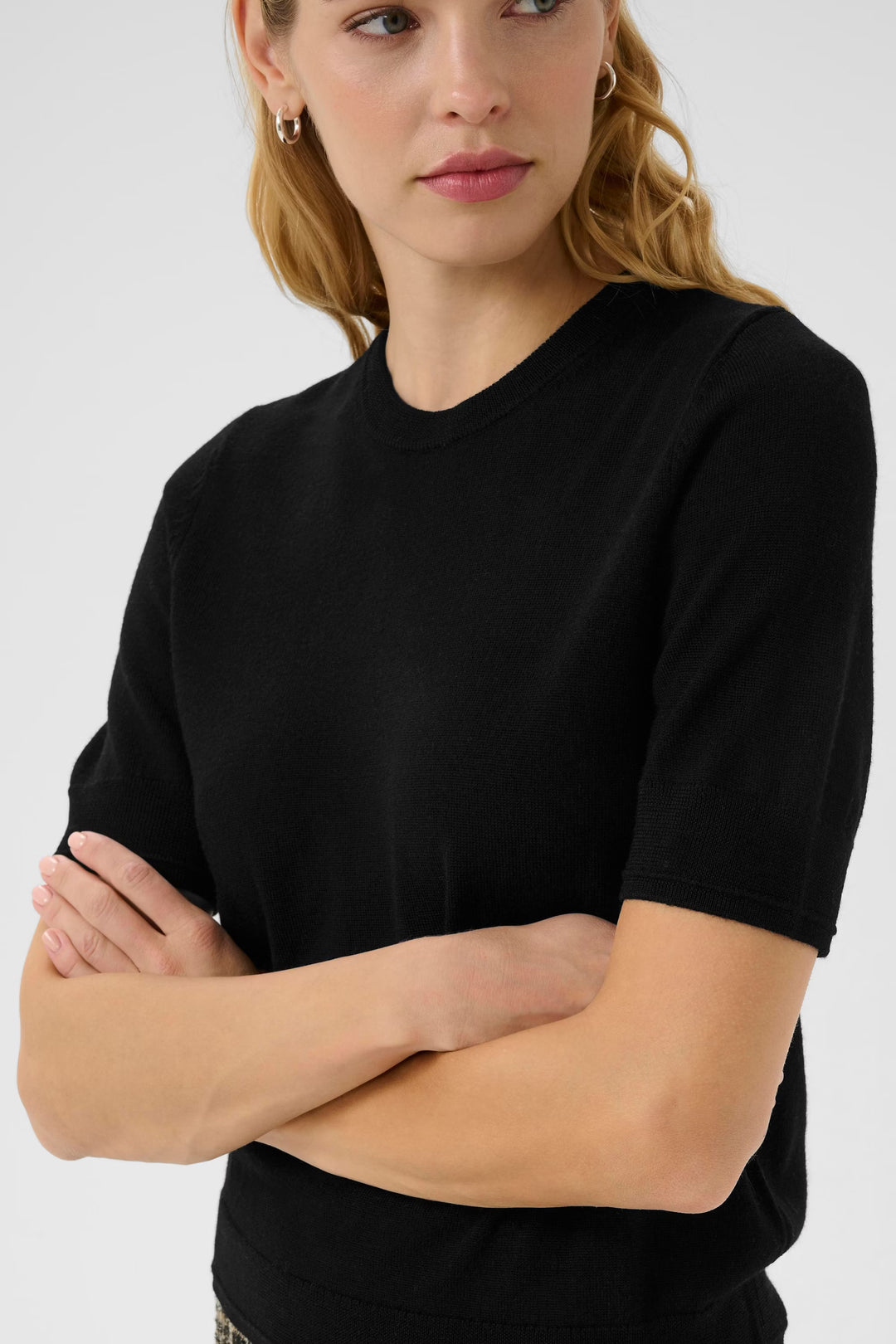 NATANYA SHORT SLEEVE SWEATER (BLACK) - PART TWO