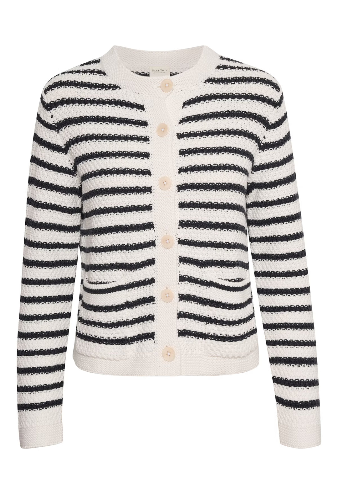 ELMIE STRIPED CARDIGAN (DARK NAVY STRIPE) - PART TWO