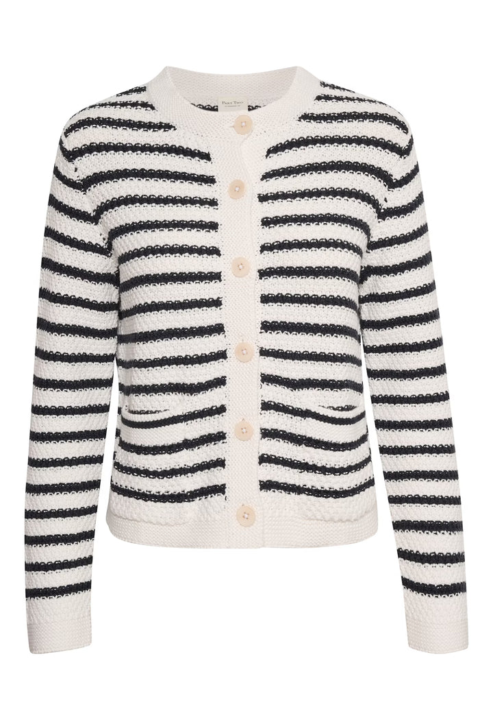 ELMIE STRIPED CARDIGAN (DARK NAVY STRIPE) - PART TWO