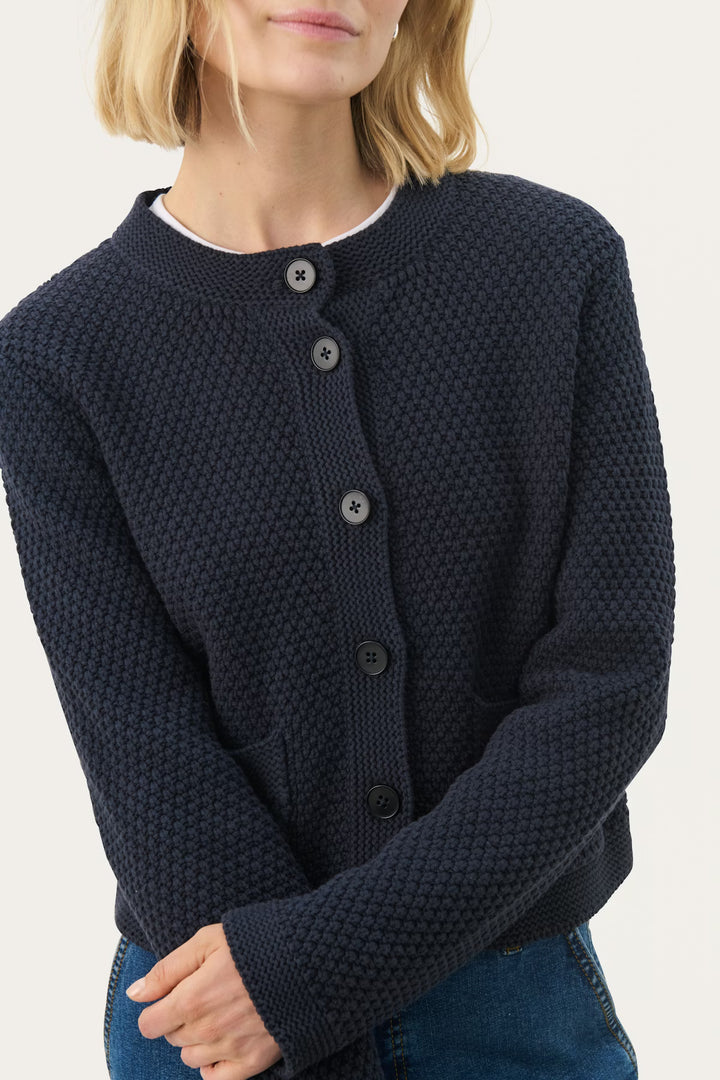 ELMIE FRONT BUTTON CARDIGAN (DARK NAVY) - PART TWO