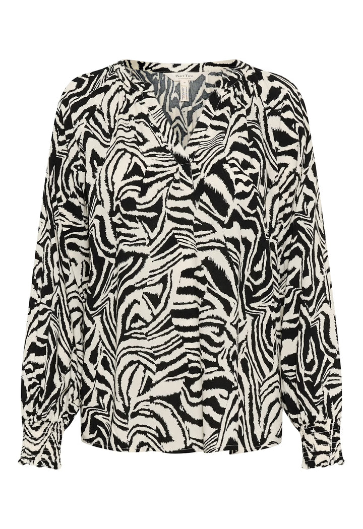 TENNIE BLOUSE (BLACK ANIMAL PRINT) - PART TWO