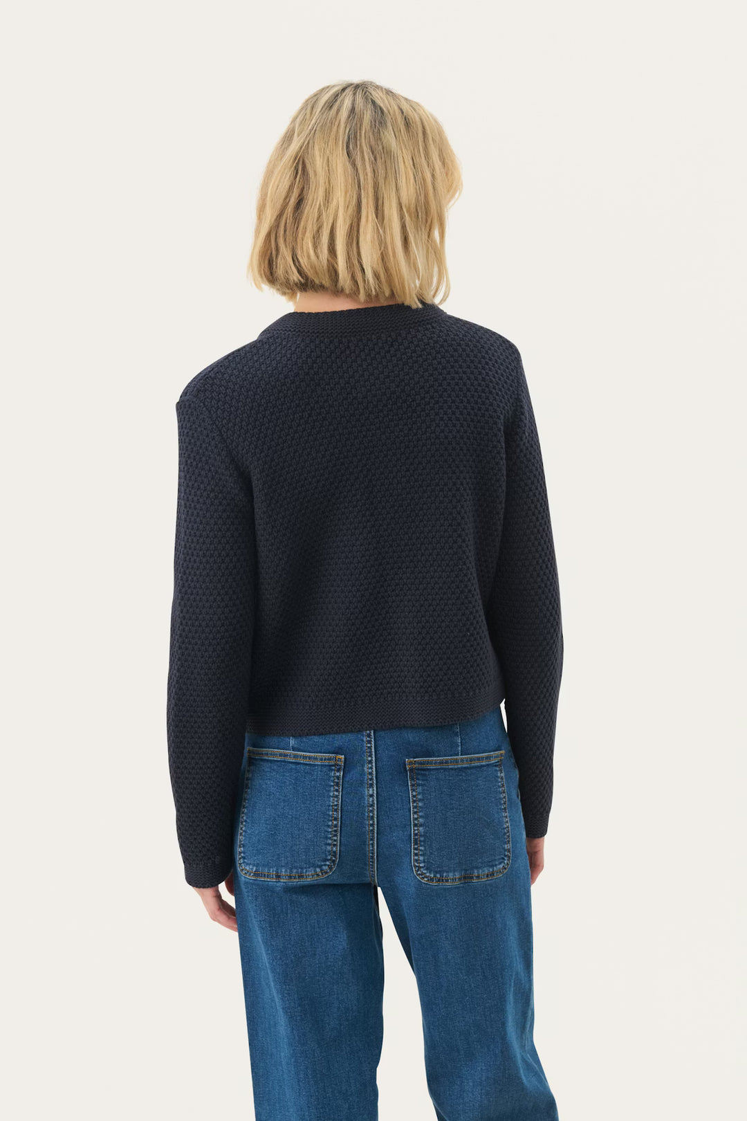 ELMIE FRONT BUTTON CARDIGAN (DARK NAVY) - PART TWO