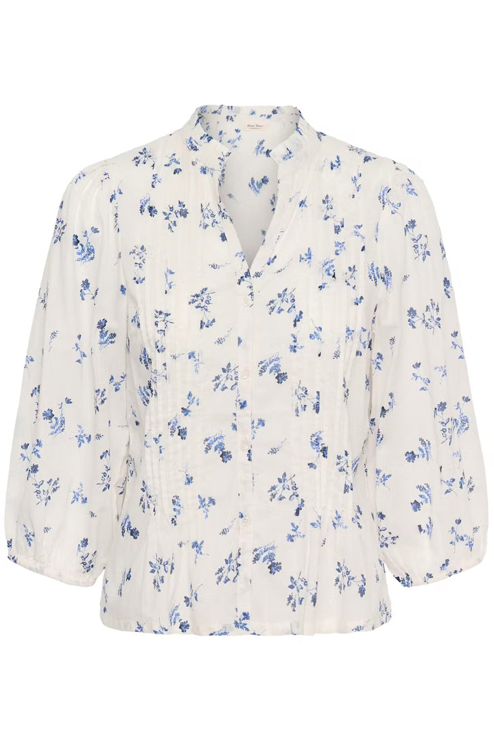 BRITH FLORAL BLOUSE (BRIGHT WHITE)