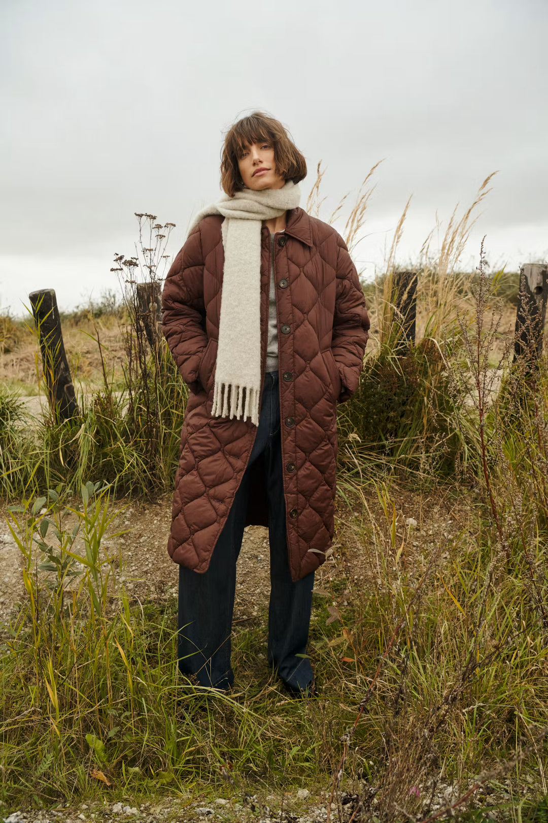 CARINE QUILTED COAT (DOWNTOWN BROWN) - PART TWO