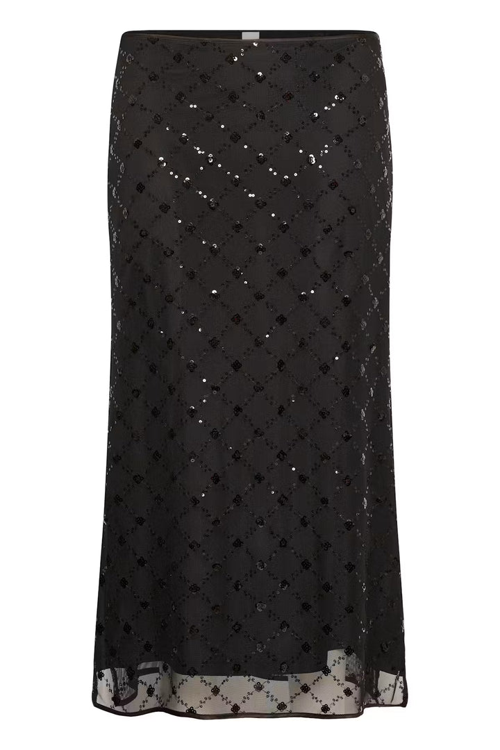 VIVIKA SEQUIN SKIRT (BLACK PLACED SEQUIN) - PART TWO