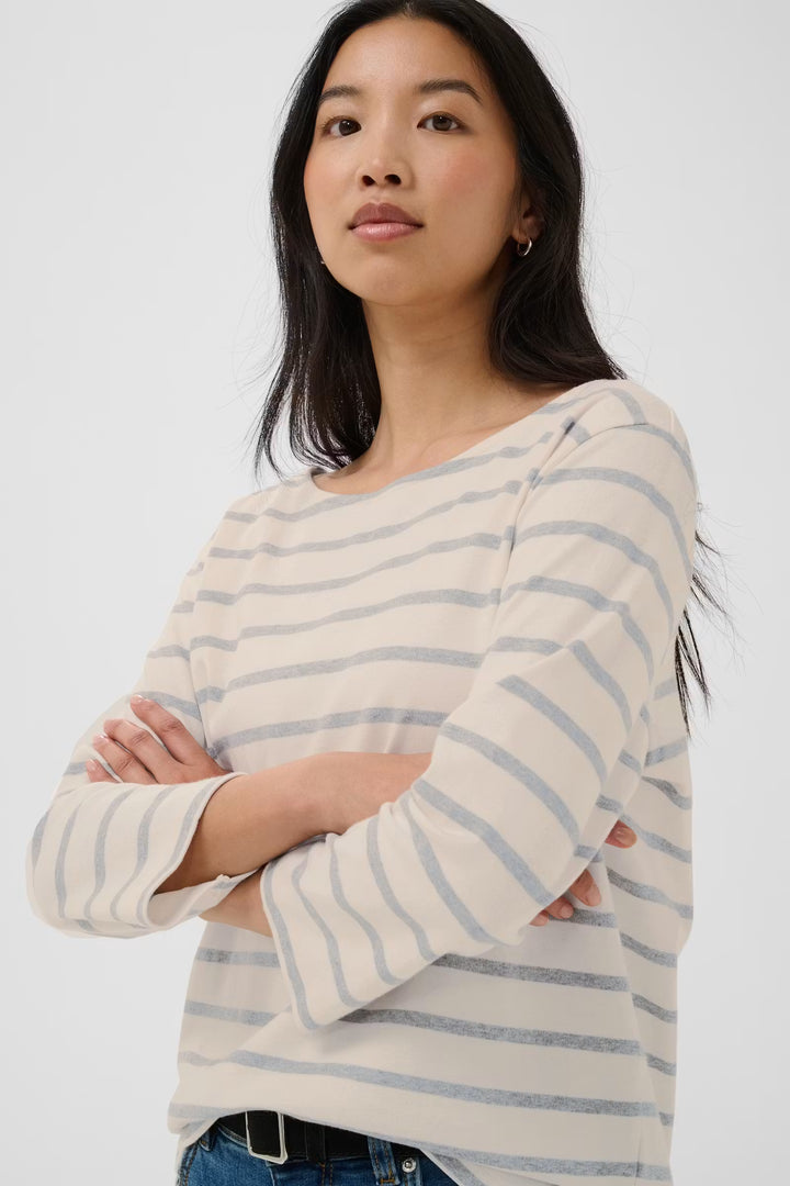 NELA BOATNECK TOP (EGGNOG GREY STRIPE) - PART TWO