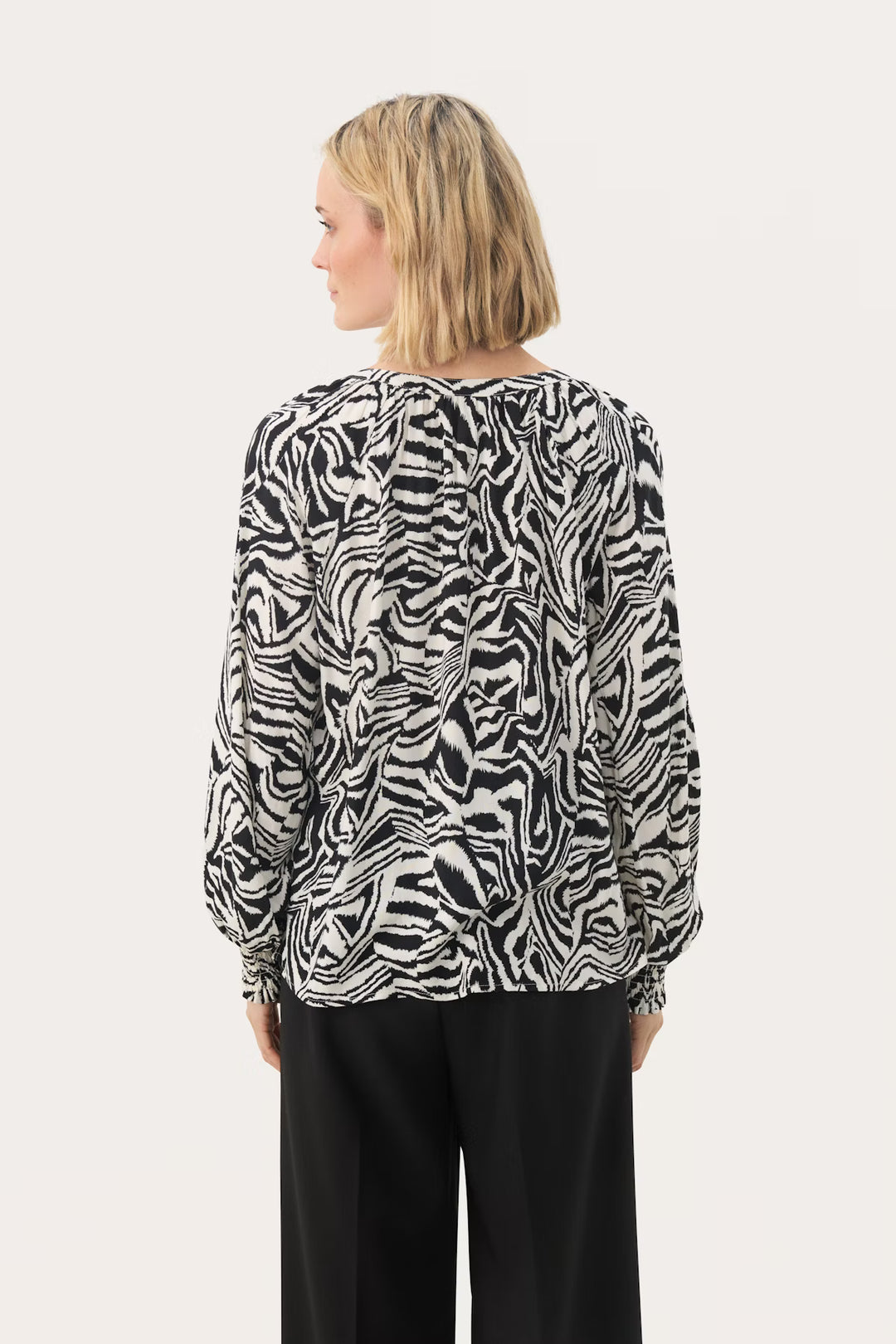 TENNIE BLOUSE (BLACK ANIMAL PRINT) - PART TWO