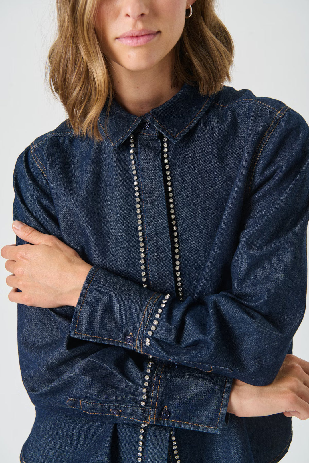 ULRIKKE DENIM SHIRT WITH RHINESTONES - PART TWO