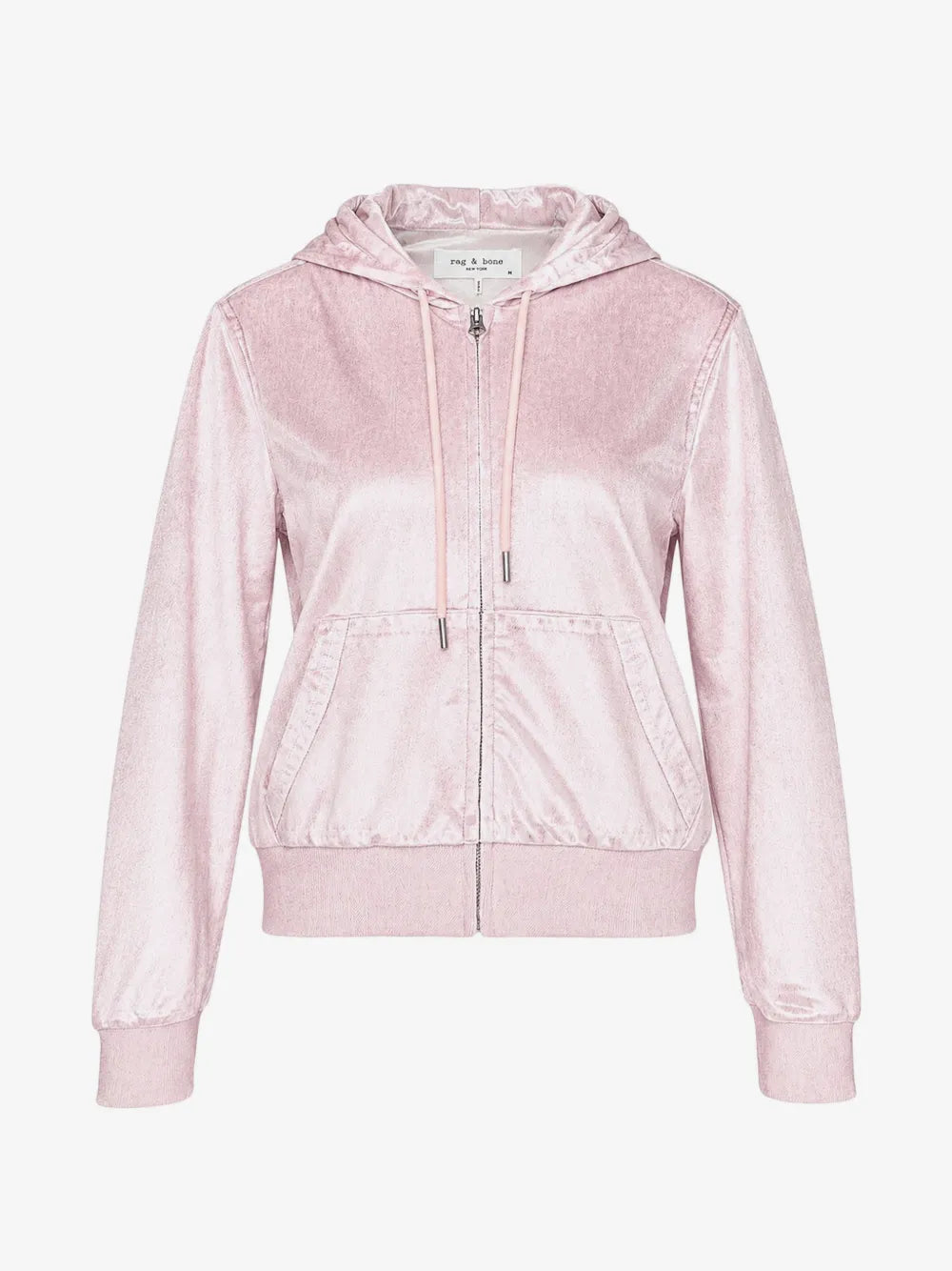 MIRAMAR VELVET ZIP HOODIE (PINK MARBLE) - RAG & BONE