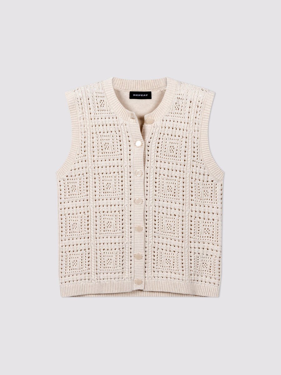 POINTELLE KNIT COTTON VEST - REPEAT