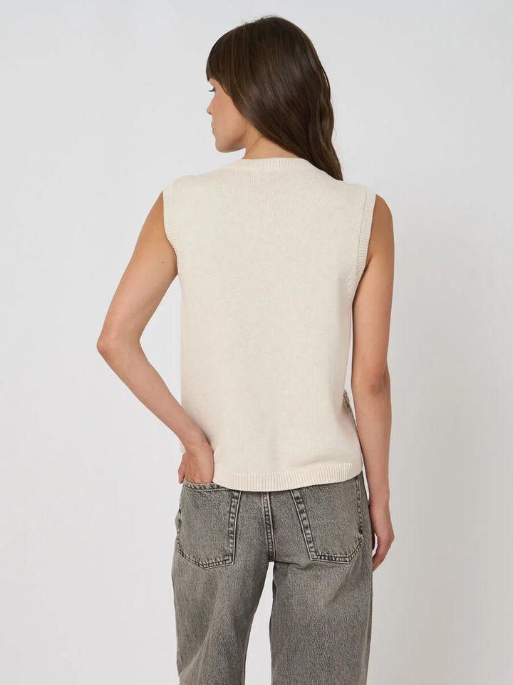 POINTELLE KNIT COTTON VEST - REPEAT