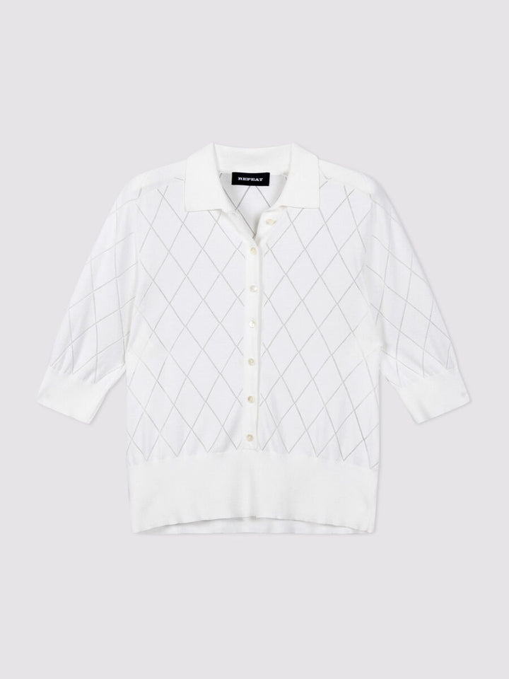 SUPERFINE COTTON POLO KNIT (WHITE) - REPEAT