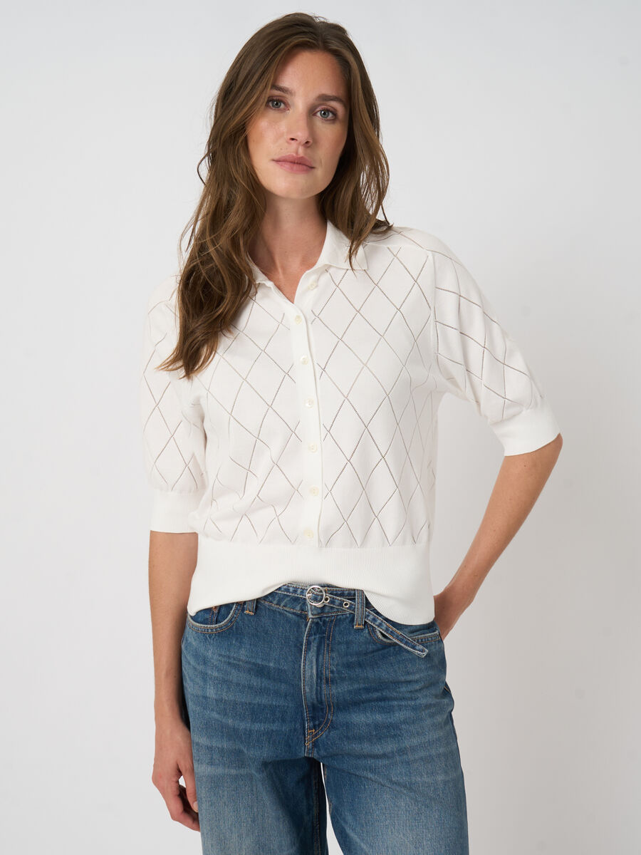 SUPERFINE COTTON POLO KNIT (WHITE) - REPEAT
