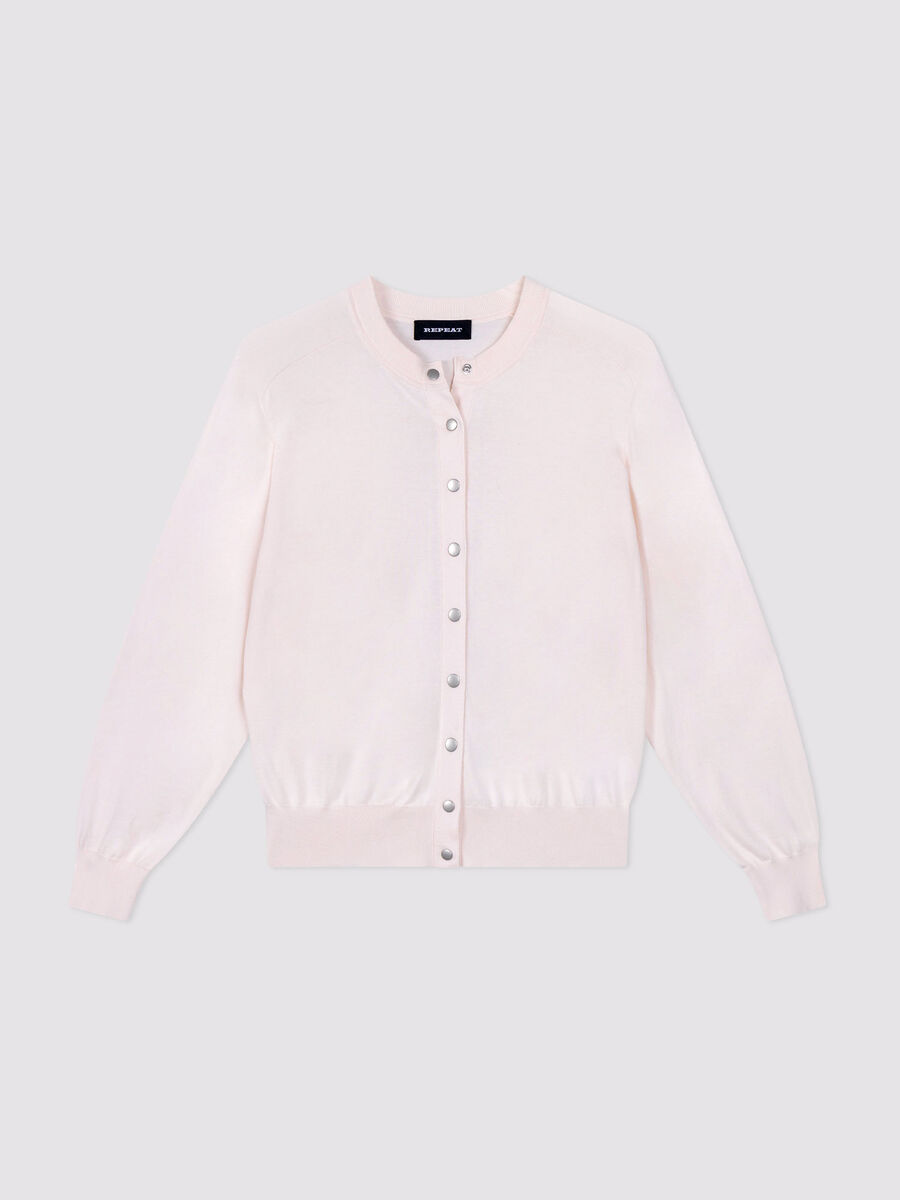COTTON PRESS-BUTTON CARDIGAN (GLOSS) - REPEAT