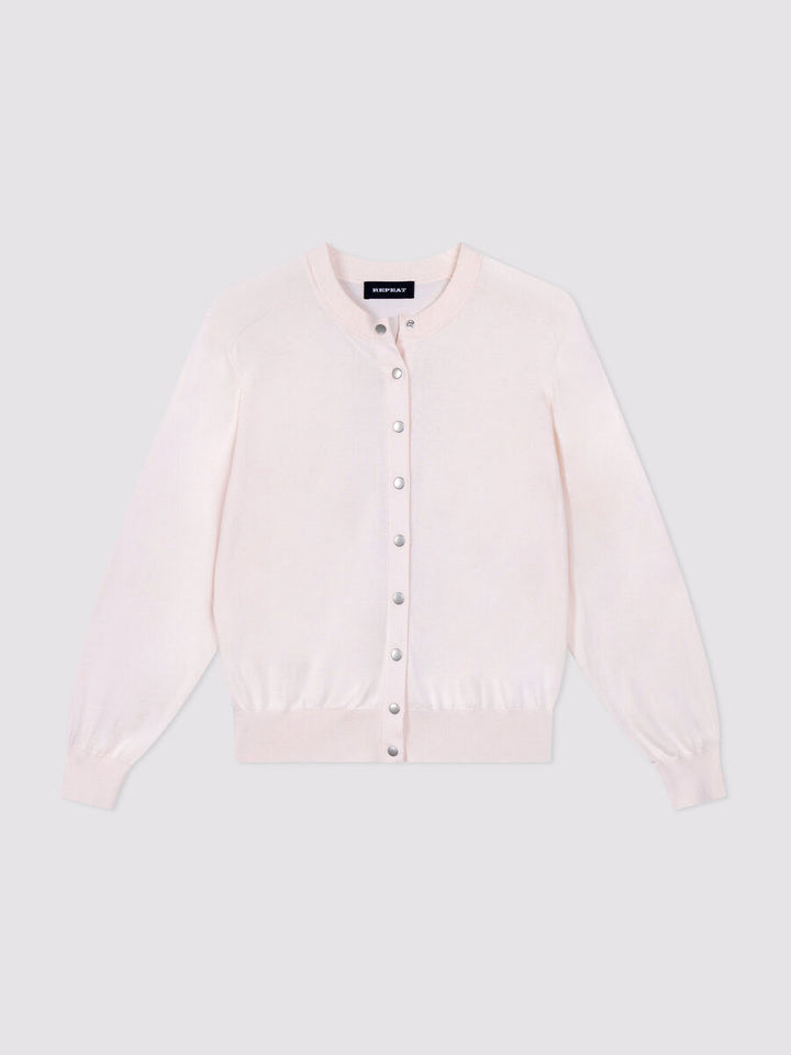 COTTON PRESS-BUTTON CARDIGAN (GLOSS) - REPEAT
