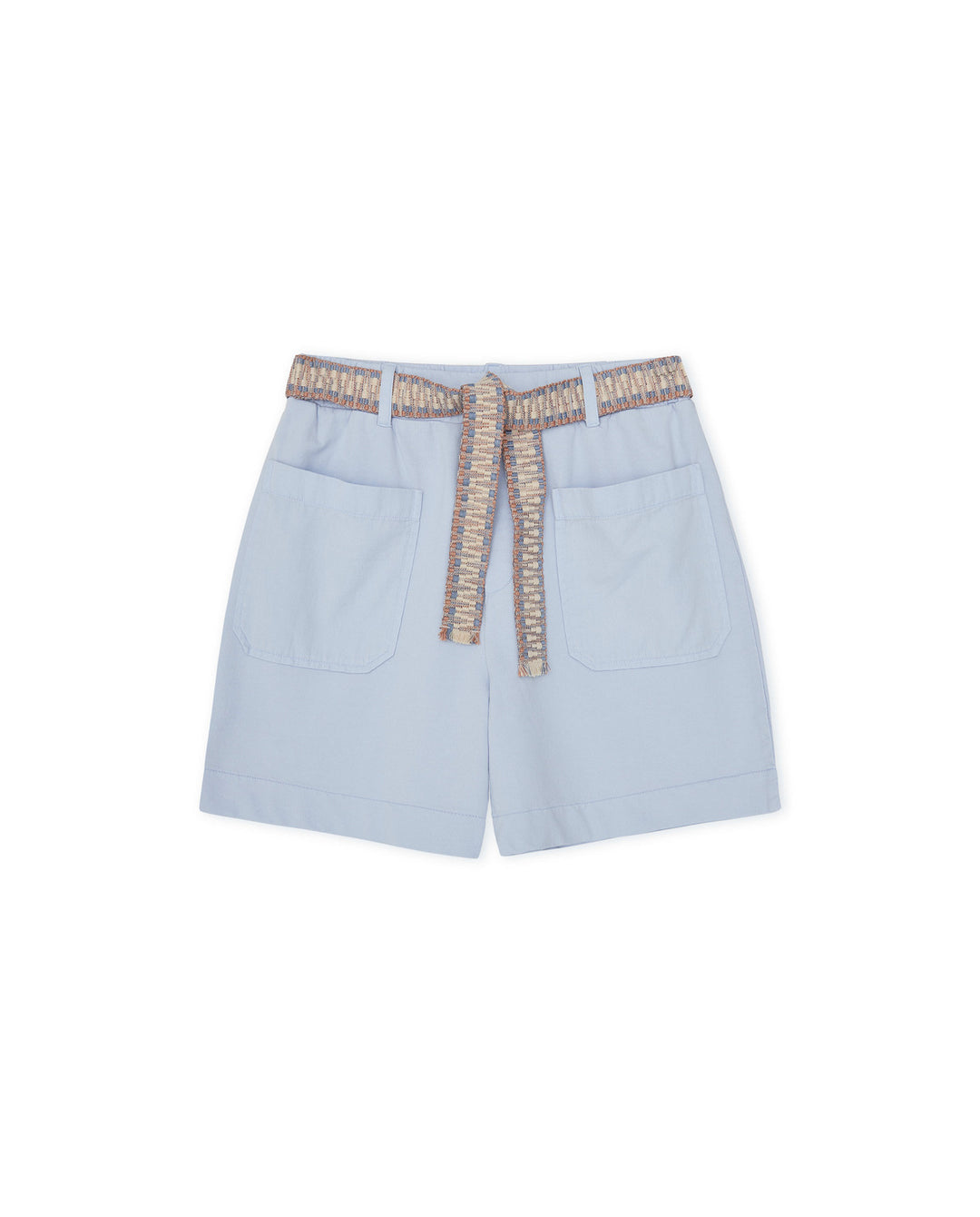 SHORTS WITH WOVEN BELT (SKY BLUE) - YERSE