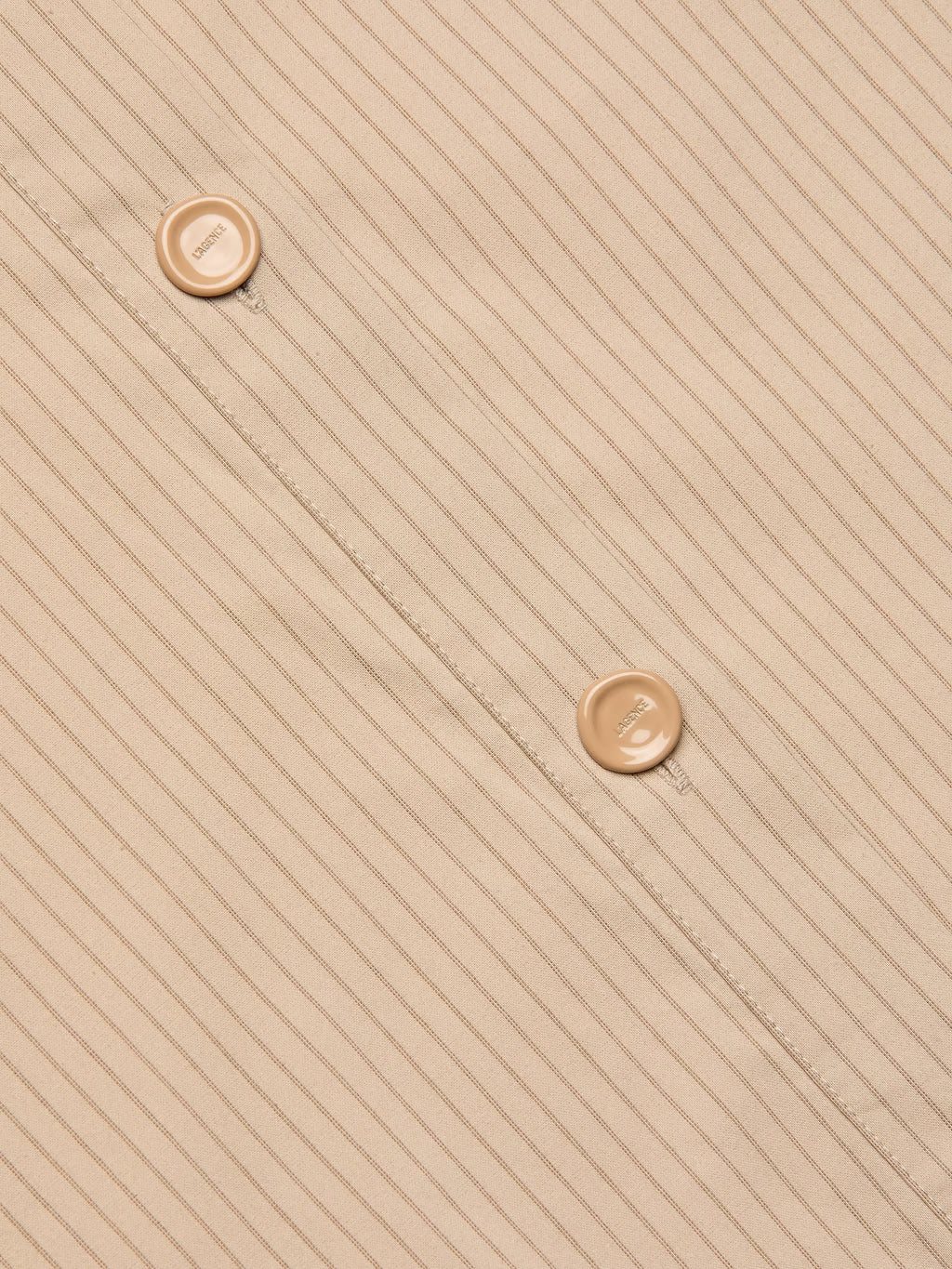 COSETTE CROP HI LOW SHIRT (MACADAMIA/LT BROWN STRIPE) - L'AGENCE
