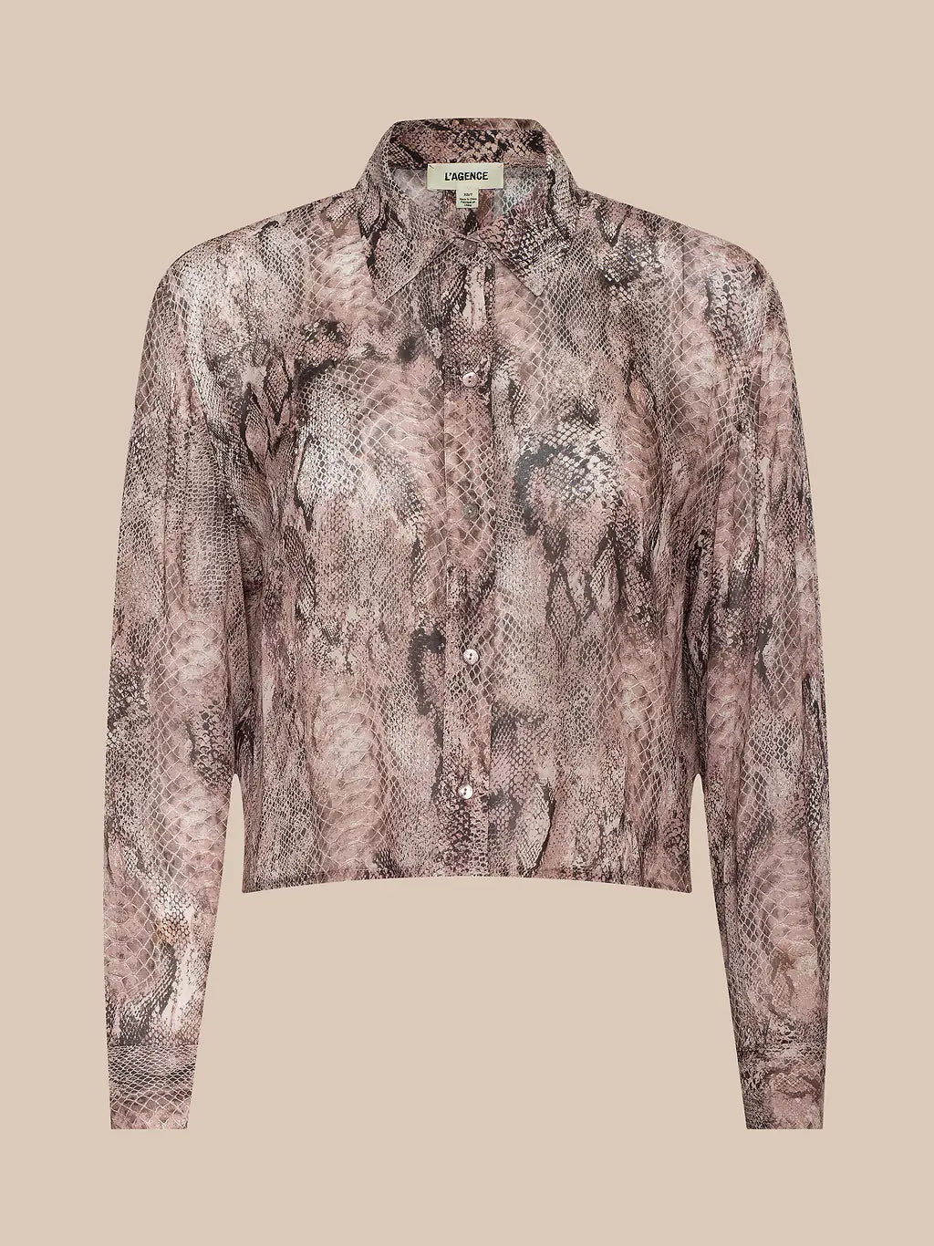 COSETTE CROP HI LOW SHIRT (WESTERN SNAKE PRINT) - L'AGENCE