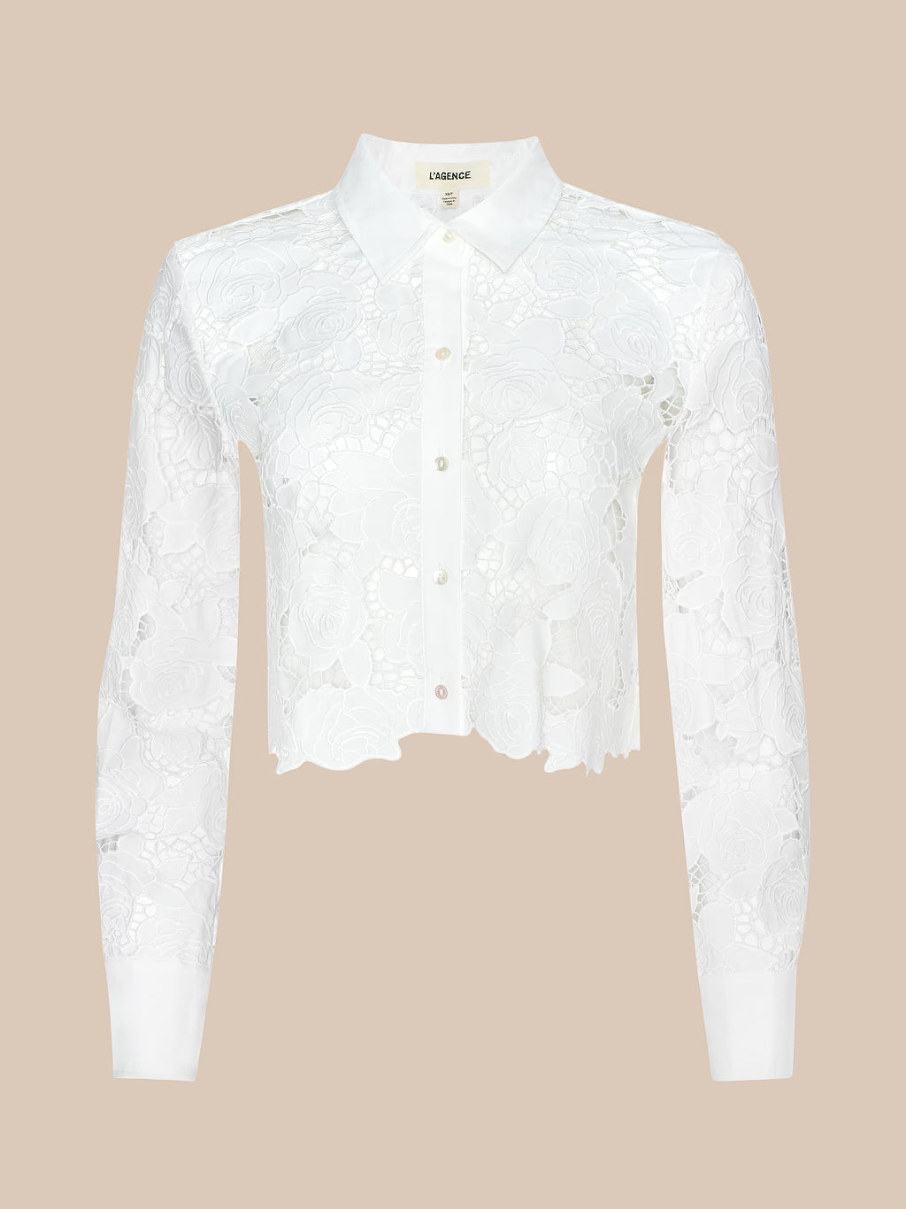 SEYCHELLE CROPPED BUTTON DOWN (IVORY) - L'AGENCE