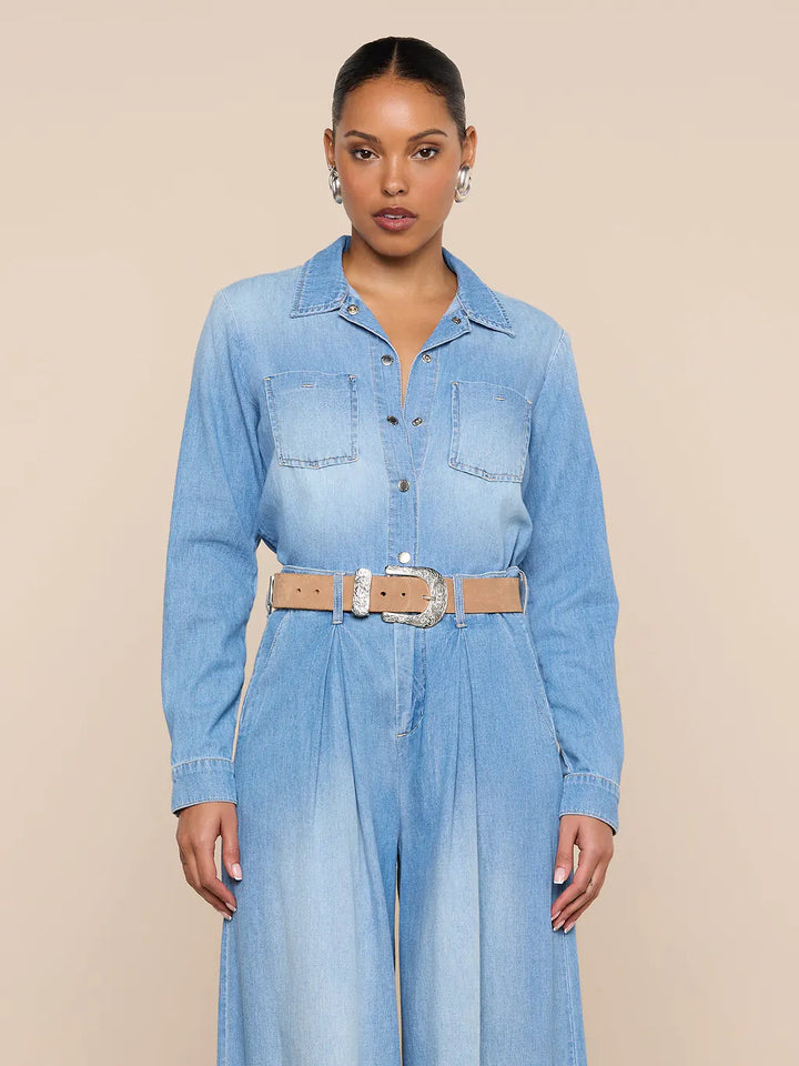 ISLA DENIM SHIRT (HAVANA) - L'AGENCE