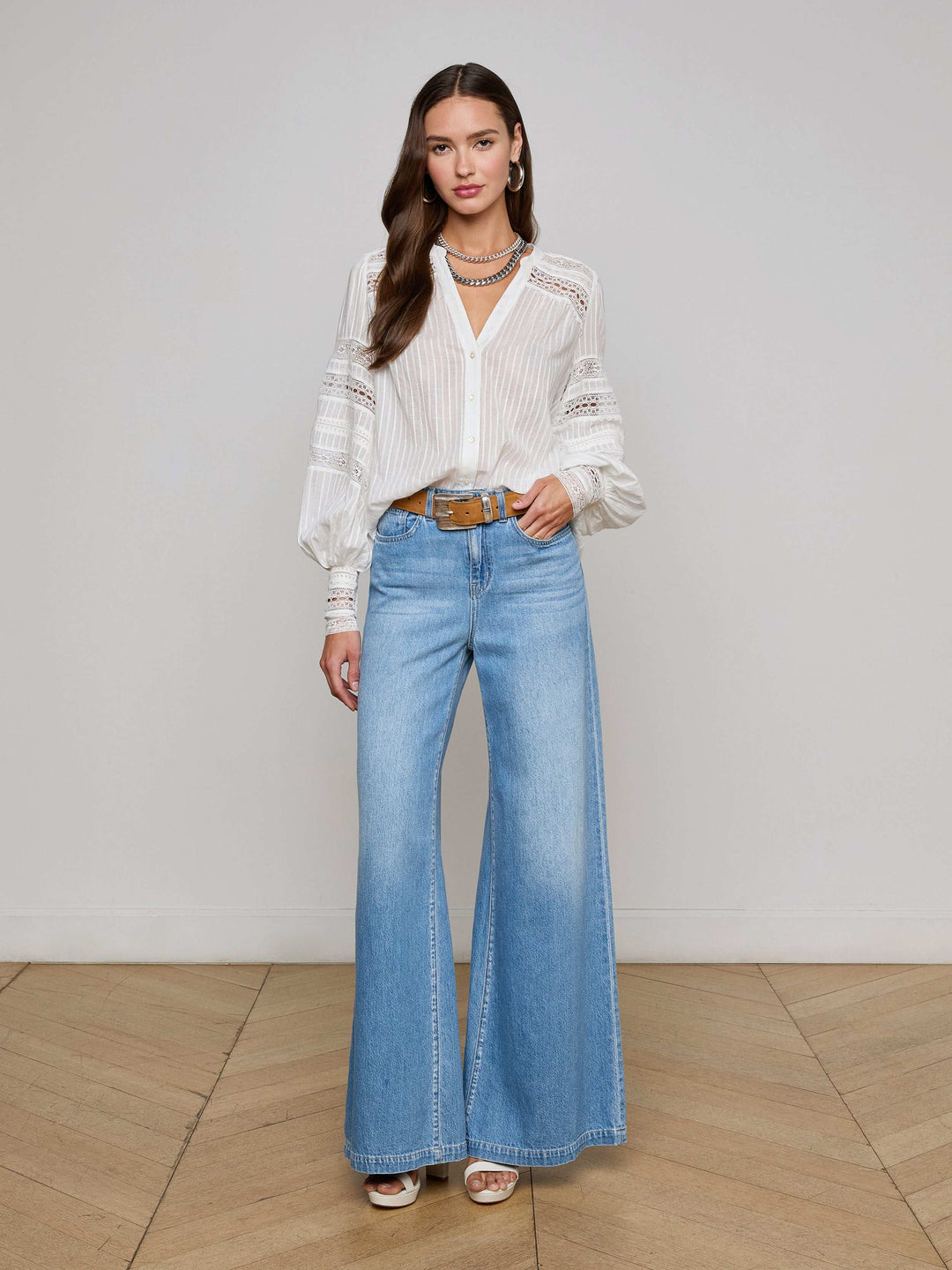 KIERA TRIM BLOUSE - L'AGENCE