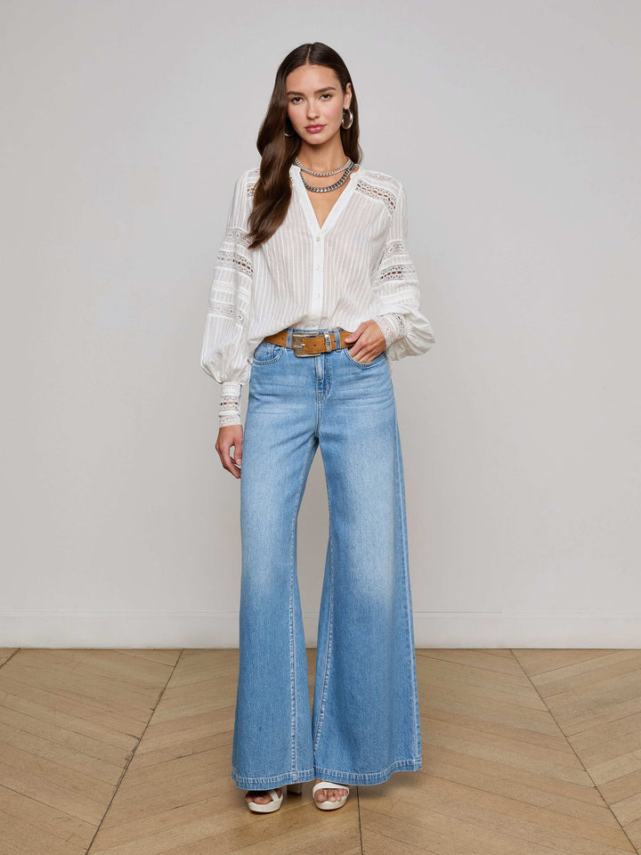 KIERA TRIM BLOUSE - L'AGENCE