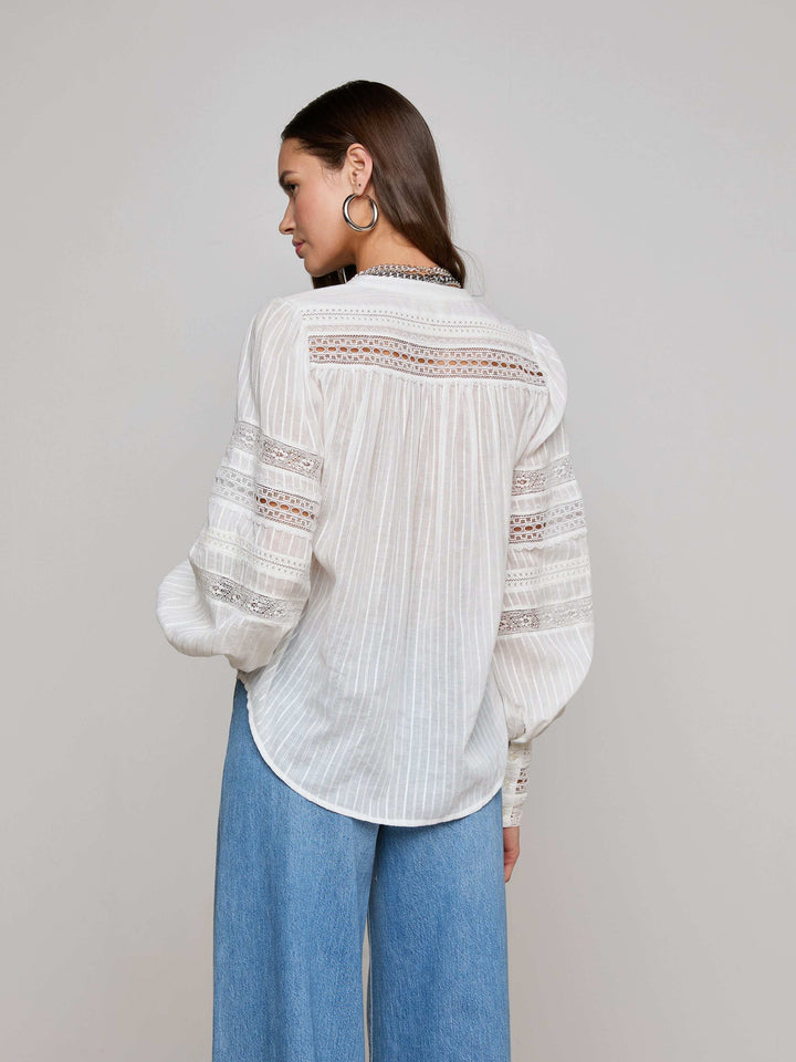 KIERA TRIM BLOUSE - L'AGENCE