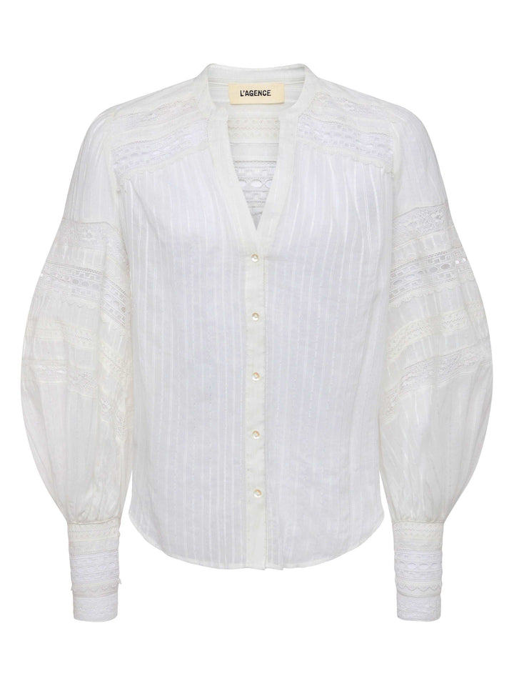KIERA TRIM BLOUSE - L'AGENCE