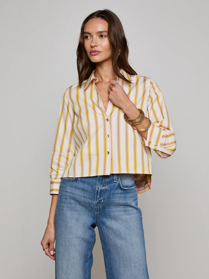 FAWN SCARF 3/4 SLEEVE BLOUSE - L'AGENCE