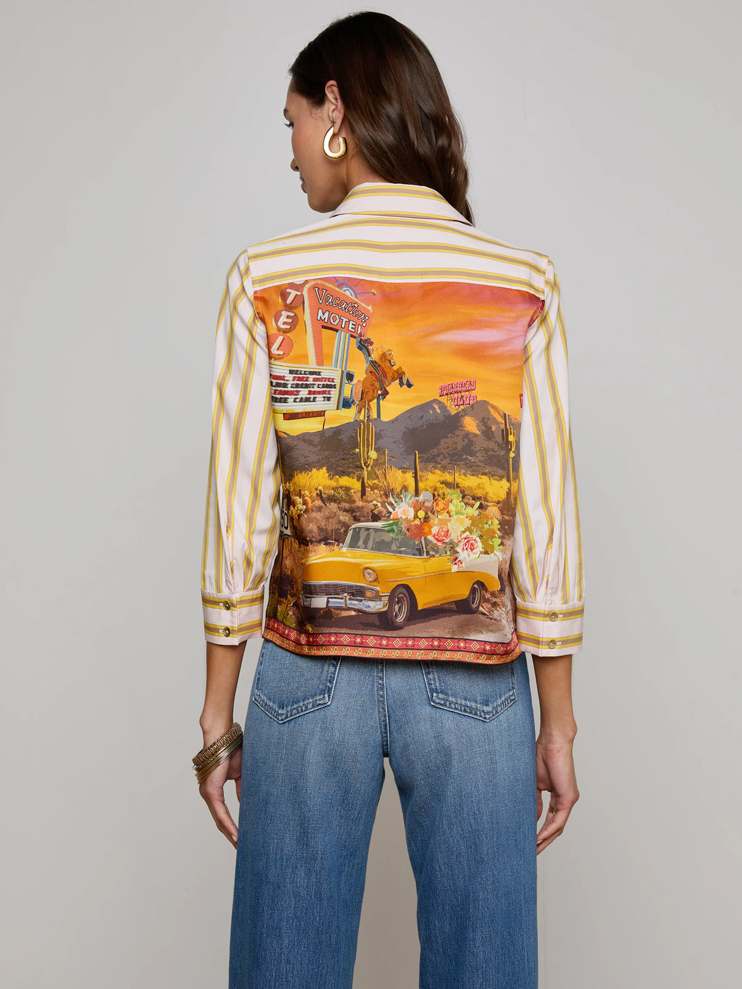 FAWN SCARF 3/4 SLEEVE BLOUSE - L'AGENCE