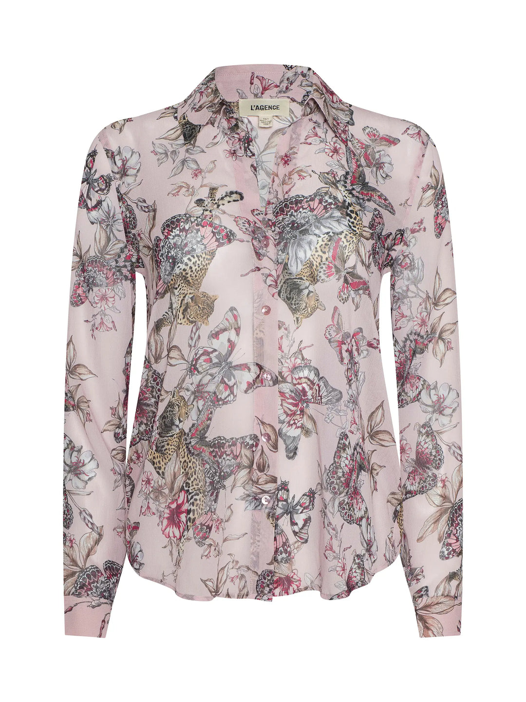 LAURENT BLOUSE (NECTAR PINK BUTTERFLY) - L'AGENCE