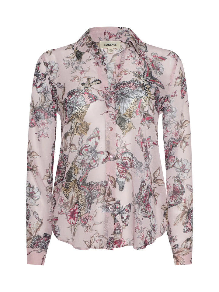 LAURENT BLOUSE (NECTAR PINK BUTTERFLY) - L'AGENCE