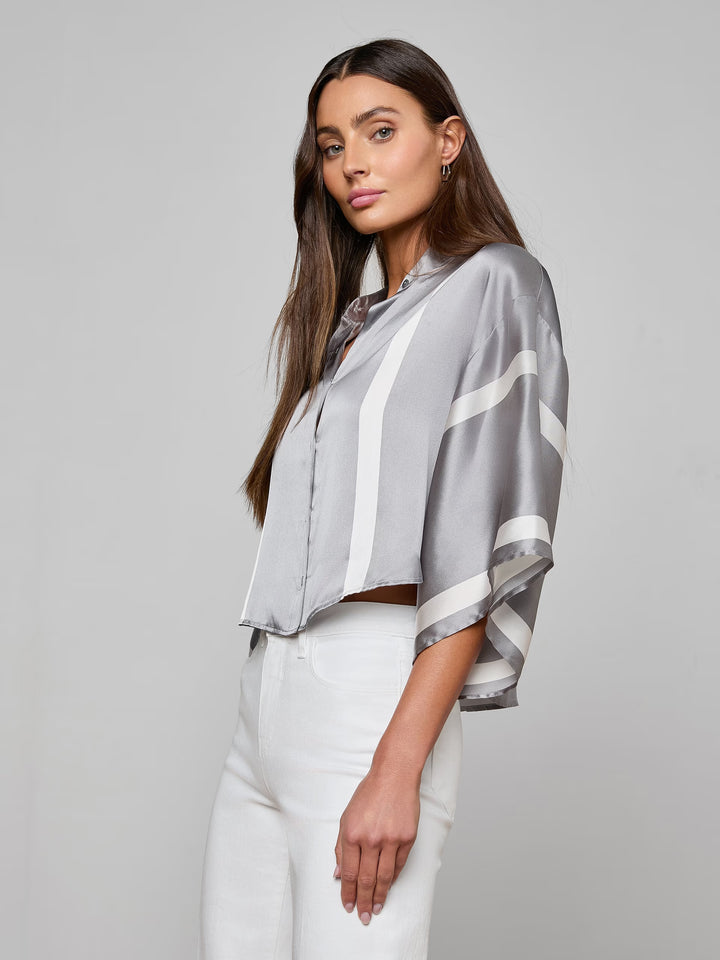 DRU MANDARIN CROP BLOUSE - L'AGENCE