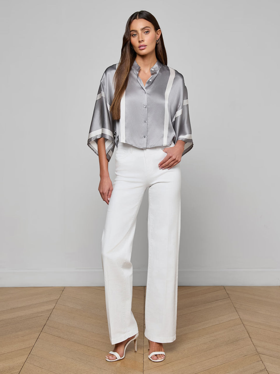 DRU MANDARIN CROP BLOUSE - L'AGENCE