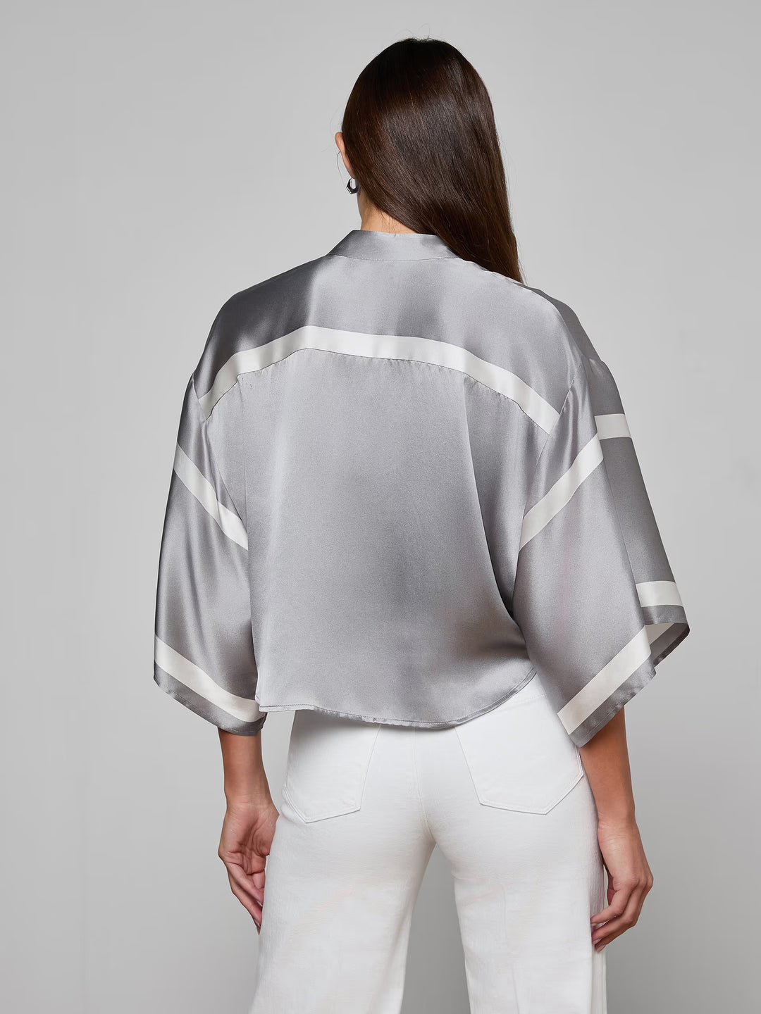 DRU MANDARIN CROP BLOUSE - L'AGENCE